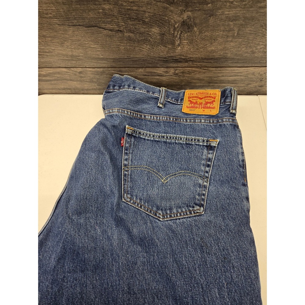Levis 560 Loose Fit Mens Blue Denim Jeans 50x31 Medium Wash Tapered Leg 71271-30